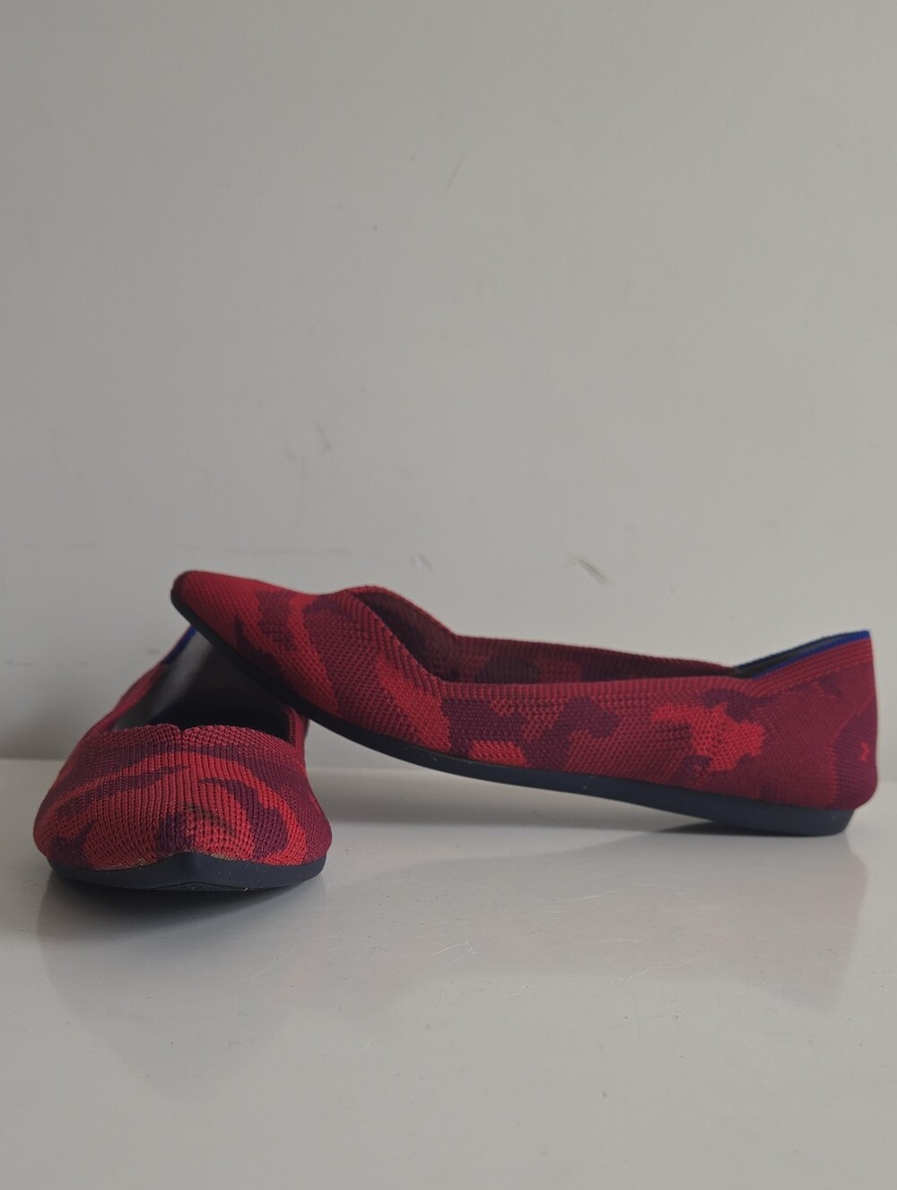 Rothy’s Women's Size 6.5 Red Camo The Point Flats Retired Rare Shoes